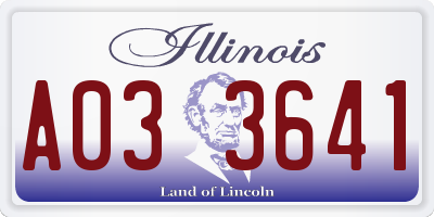 IL license plate A033641