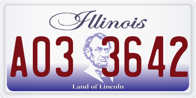 IL license plate A033642