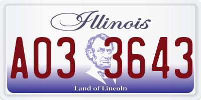 IL license plate A033643