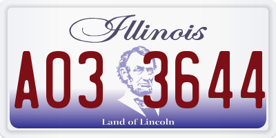 IL license plate A033644