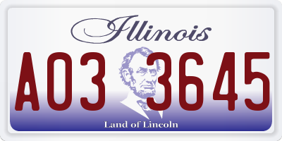 IL license plate A033645