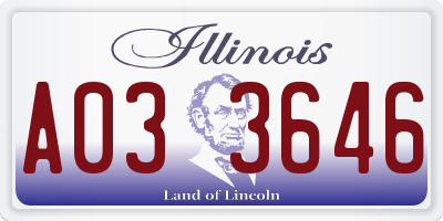 IL license plate A033646