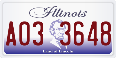 IL license plate A033648