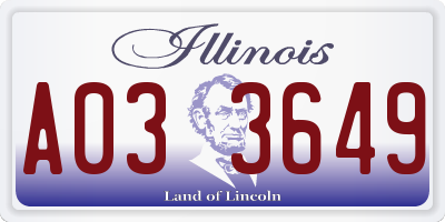 IL license plate A033649