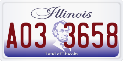 IL license plate A033658