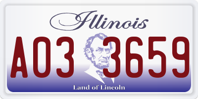 IL license plate A033659