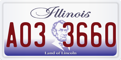 IL license plate A033660