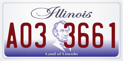 IL license plate A033661