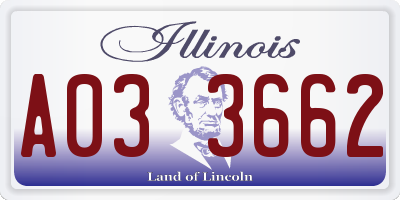 IL license plate A033662