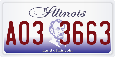 IL license plate A033663