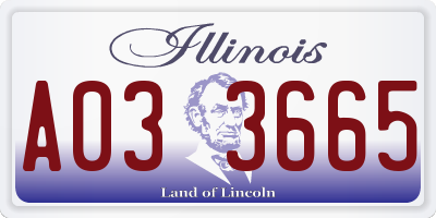 IL license plate A033665