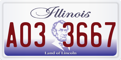 IL license plate A033667