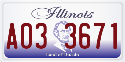 IL license plate A033671