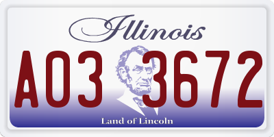 IL license plate A033672