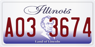 IL license plate A033674