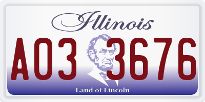 IL license plate A033676