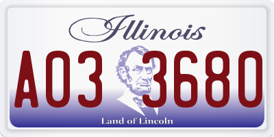 IL license plate A033680
