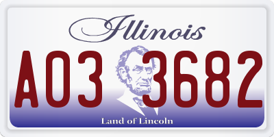IL license plate A033682