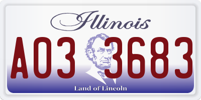IL license plate A033683