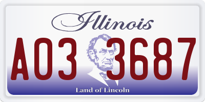 IL license plate A033687