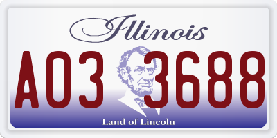 IL license plate A033688
