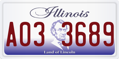 IL license plate A033689