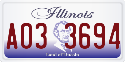 IL license plate A033694
