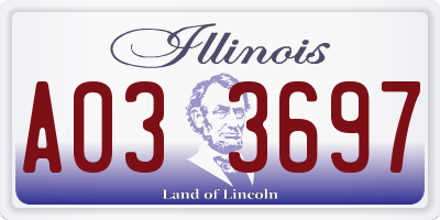 IL license plate A033697