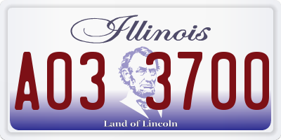 IL license plate A033700