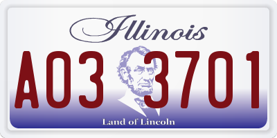 IL license plate A033701