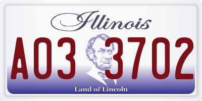 IL license plate A033702