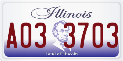 IL license plate A033703