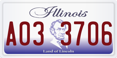 IL license plate A033706