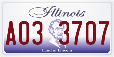 IL license plate A033707