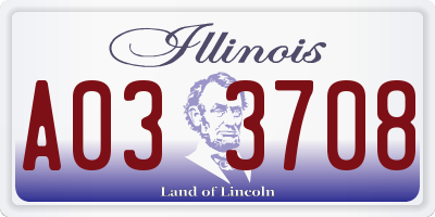 IL license plate A033708