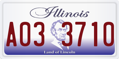 IL license plate A033710