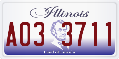 IL license plate A033711
