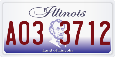 IL license plate A033712