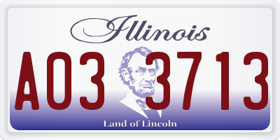 IL license plate A033713