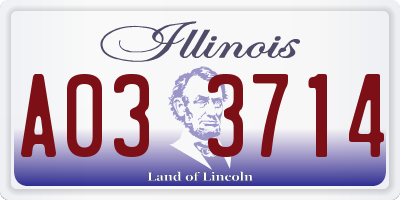 IL license plate A033714