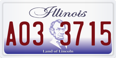 IL license plate A033715