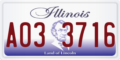 IL license plate A033716