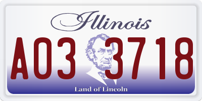 IL license plate A033718