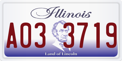 IL license plate A033719
