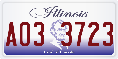 IL license plate A033723
