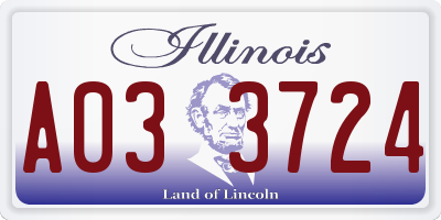 IL license plate A033724