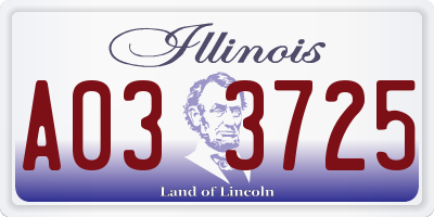 IL license plate A033725