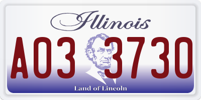 IL license plate A033730