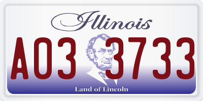 IL license plate A033733