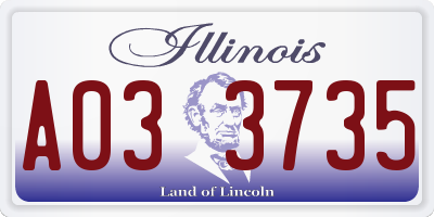 IL license plate A033735